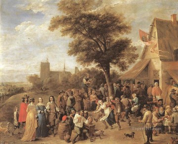 the merry drinker Painting - Peasants Merry making David Teniers the Younger